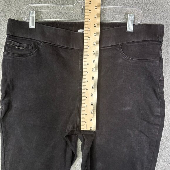 Nine West Pants Womens Jeans 16 Black Heidi Pull On Skinny Flat Front Cotton - Picture 10 of 12